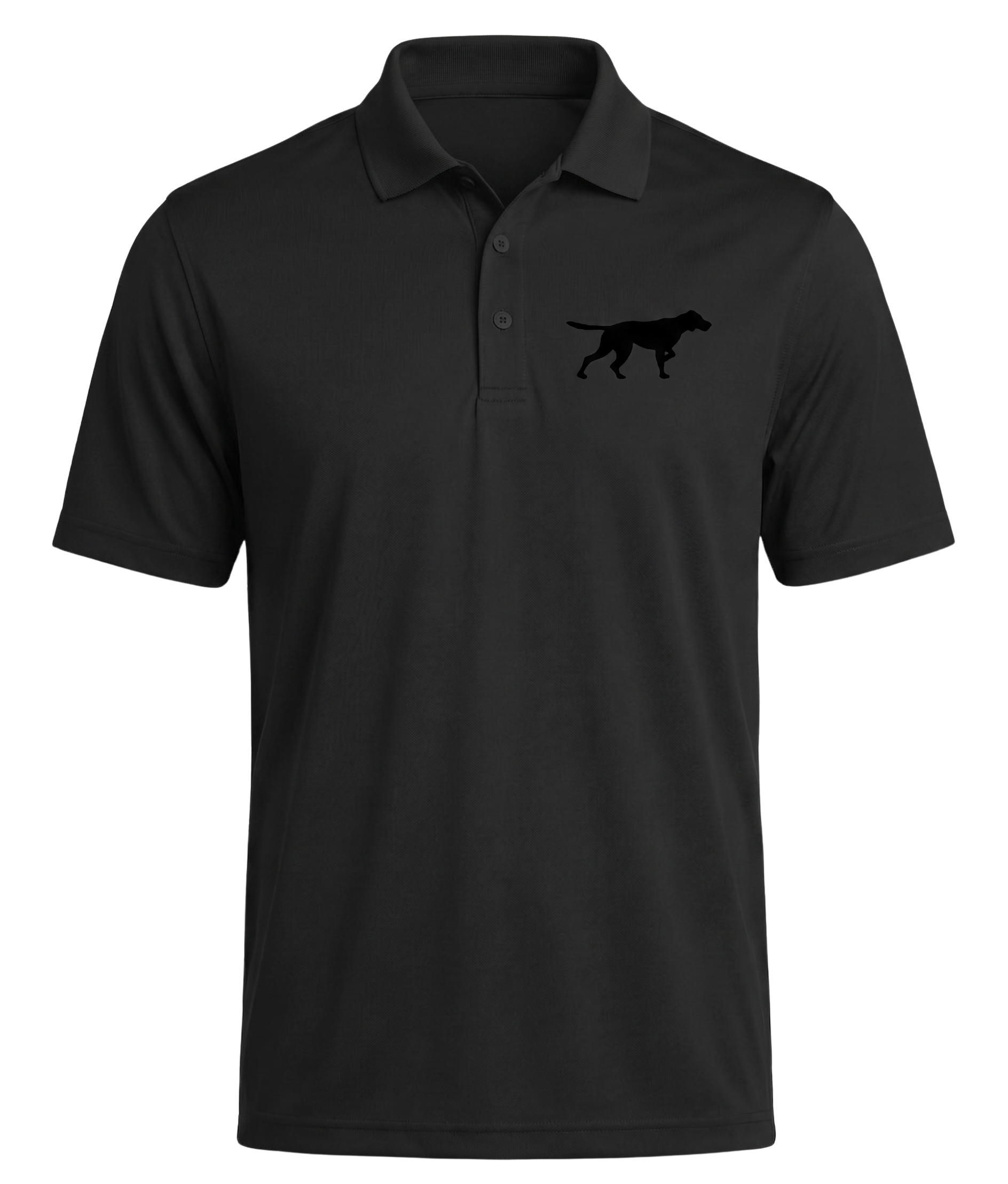 Black Polo Shirt with black dog logo